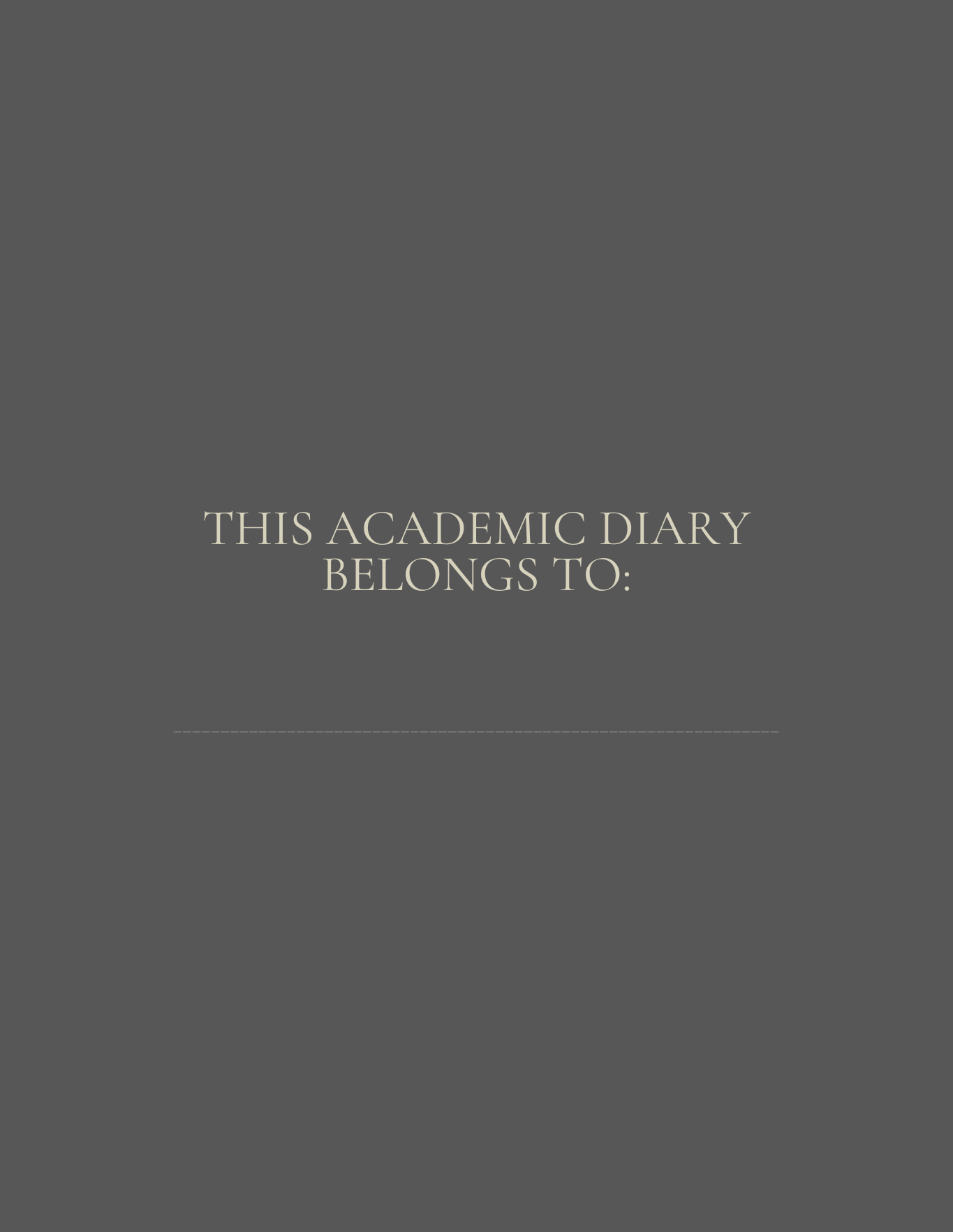 Academic Diary