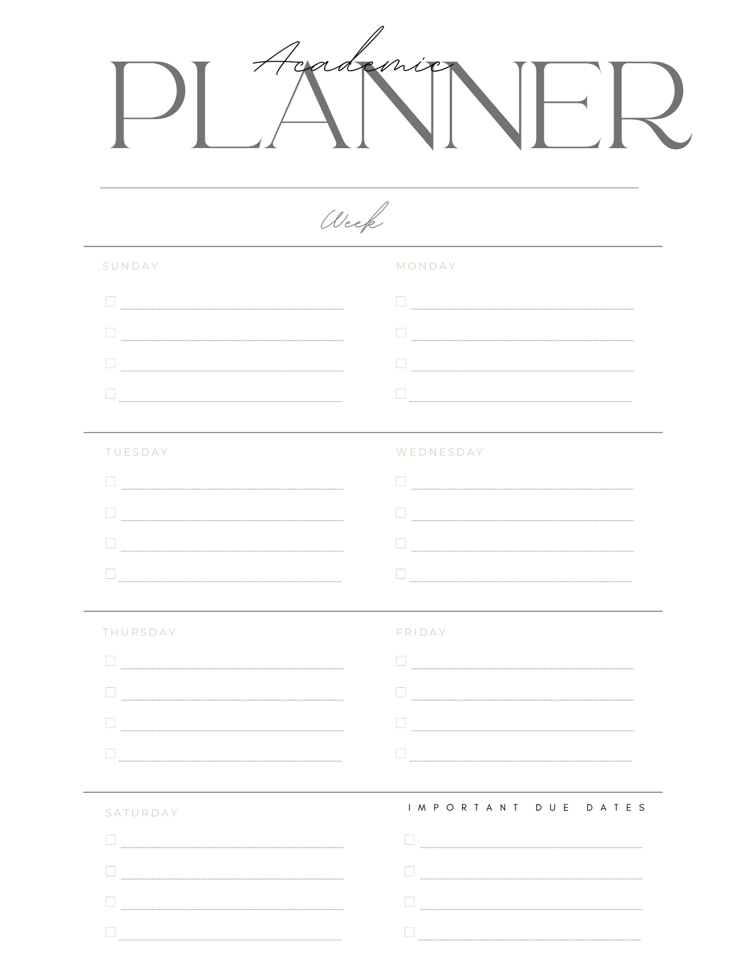 Academic Planner